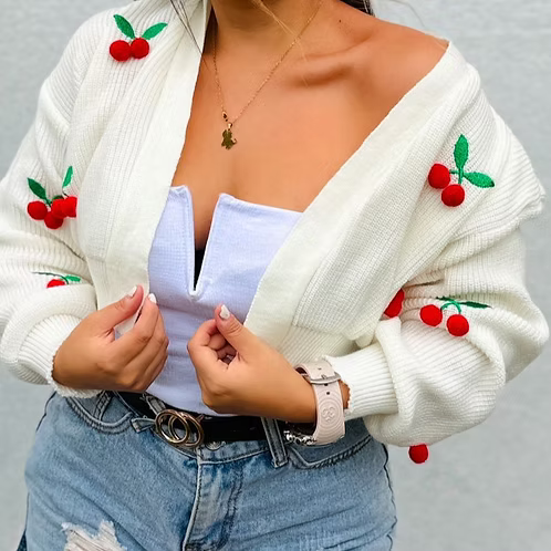 Cardigan Tejido Cereza