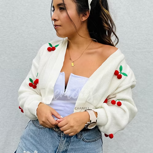 Cardigan Tejido Cereza